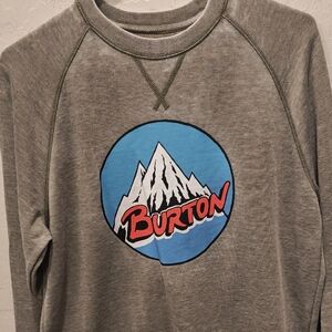 Burton Gray Crewneck Sweater with Mountain Graphic